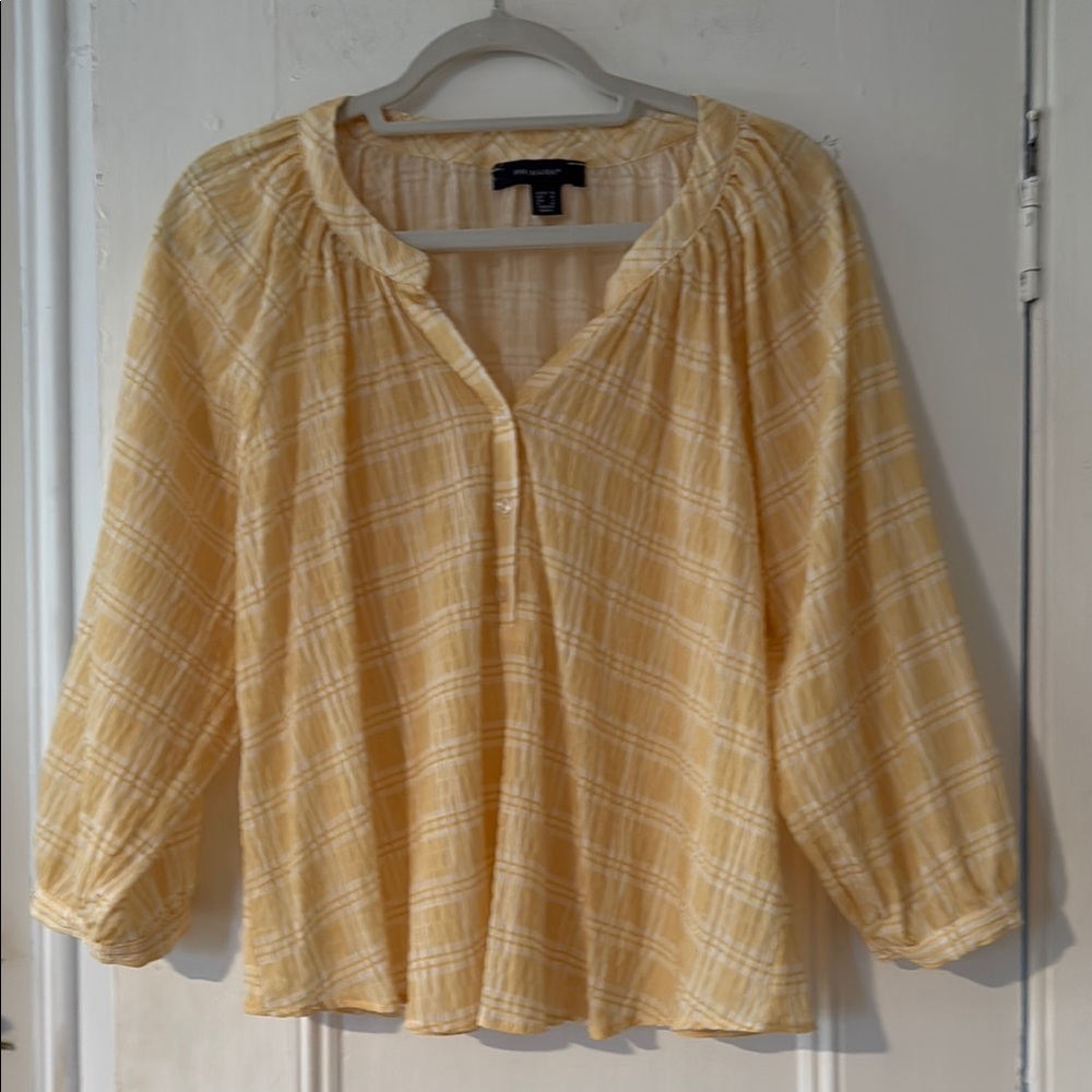 Primark Yellow Plaid Women's Top